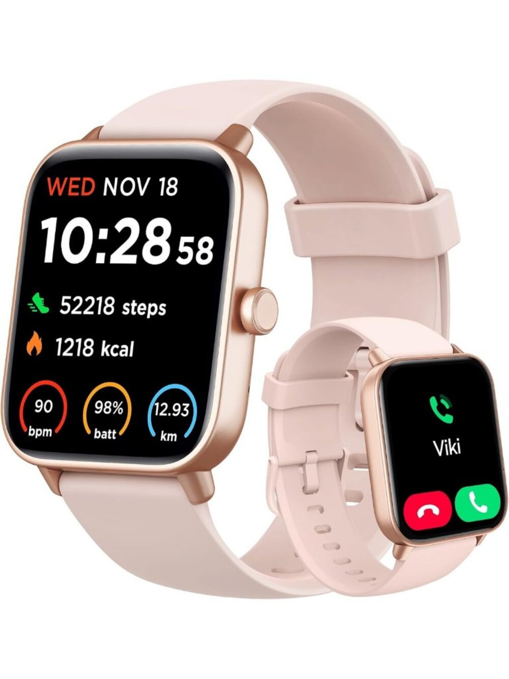 Stylish Waterproof Smartwatch for Women, Fitness Tracker, Heart Rate Monitor